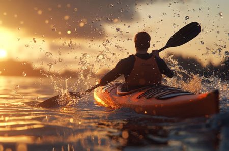 spływ kajakowy, mężczyzna w kajaku