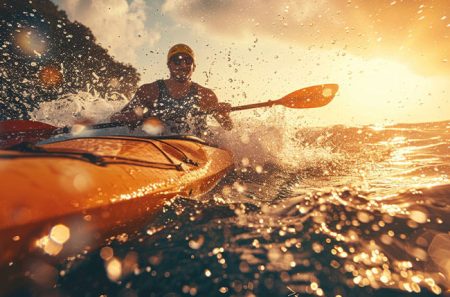 mężczyzna w kajaku