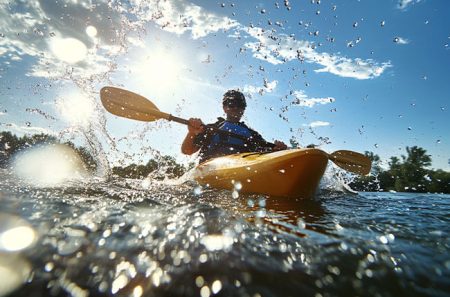 mężczyzna w kajaku