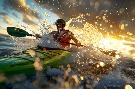 mężczyzna w kajaku